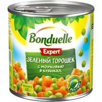 Зеленый горошек Bonduelle Expert с морковью в кубиках, жестяная банка