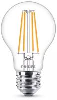 Лампочка светодиодная Philips LEDClassic A60 6Вт 6500К Е27 / E27 филаментная груша прозрачная холодный дневной свет