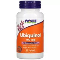 NOW Ubiquinol 100мг 60 софтгелевых капсул Убихинол 100 мг Коэнзим Co Q10, Антиоксидант, для сердца и сосудов, для нервной системы