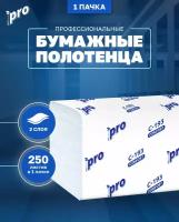 Полотенца бумаж 250 шт PROtissue H3 COMFORT 1-сл белые к-т 20 пачек 22x21 V-сл C193 115365 (1)