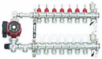 Комплект для тёплого пола на 7 контуров с насосом (Коллектор VR116-07AKN на 07 контуров, Насос циркуляционный, Евроконусы, Насосно-Смесительный узел VR204A)