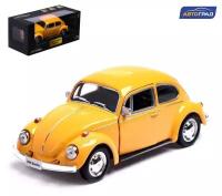 Машина металлическая VOLKSWAGEN BEETLE 1967, 1:32, открываются двери, инерция, цвет жёлтый