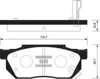 Колодки тормозные дисковые задн ACURA: MDX 07-11 HONDA: PILOT 09-11, ODYSSEY 2011 Sangsin Brake SP1462