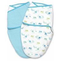 Конверт на липучке Summer Infant Swaddleme LuxeWhisper Quiet, размер S/M, (2 шт.), голубые/зеленые машинки 58803