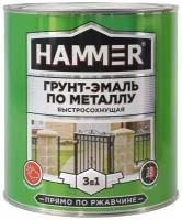 Грунт-эмаль по металлу HAMMER 3в1 б/с красная 2,7 кг ЭК000125865