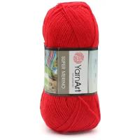 Пряжа YarnArt 'Super Merino', 100г, 280м (25% шерсть, 75% акрил) (251 красный), 5 мотков