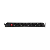 Блок силовых розеток 5Bites PDU819P-01 для 19д стоек вход евровилка + кабель 2м - выход 8 евророзеток, выключатель