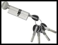 Цилиндровый механизм (личинка для замка)с перфорированными ключами. ключ-вертушка CW45/35 (80mm) SN (Матовый никель) MSM