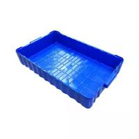 Контейнер-ящик для хранения продуктов пластмассовый 40л, 79х47х14см, штабелируемый, синий, ГОСТ Р 50962-96 (Россия)