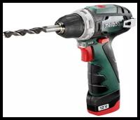 Дрель-шуруповерт аккумуляторная Metabo PowerMaxx BS, 600080950, 12 В Li-ion 2х2 Ач