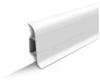 Напольный пластиковый плинтус пвх Идеал Классик 55 мм. 001 белый матовый