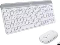 Комплект клавиатура + мышь Logitech MK470 Slim,, белый, кириллица+QWERTY