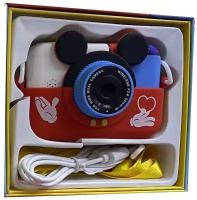 Детский цифровой фотоаппарат игрушка Микки Маус с селфи камерой и играми + карта 8гБ / подарок для детей