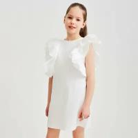 Платье для девочки MINAKU: Cotton Collection цвет белый, рост 146