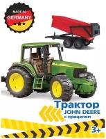 Масштабная модель Bruder 02-057 Трактор John Deere с прицепом самосвалом