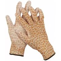 GRINDA прозрачное PU покрытие, 13 класс вязки, коричневые, размер L, садовые перчатки (11292-L)