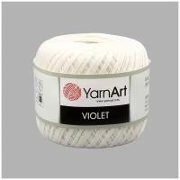 Пряжа YarnArt 'Violet' 50гр. 282м. меланж /однот. ( 100% хлопок) (003 белый), 6 мотков