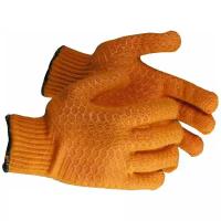 Трикотажные перчатки ЗУБР р. S-M с противоскользящим двусторонним перекрестным покрытием 11278-S