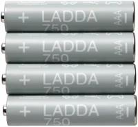 LADDA ладда аккумуляторная батарейка 750 мА•ч HR03 AAA 1,2 В 4шт