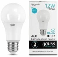 Светодиодная лампа Gauss LED Elementary A60 12W E27 4100K 1/10/50