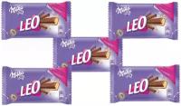 Шоколадные вафли Milka LEO, 4 вафельные палочки в шоколаде из альпийского молока, 34г (5шт)