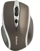 Мышь беспроводная Defender, MM-675, Accura, 1600 DPI, оптическая, USB, 6 кнопок, цвет: коричневый, (арт.52678)