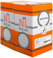 Витая пара NetLink Кабель NetLink NL-CU UTP 4PR STANDART 24 AWG CAT5e 305м черный внешний