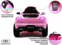 RiverToys Детский электромобиль A444AA розовый (кожа-EVA)