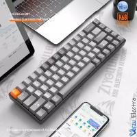 Клавиатура механическая беспроводная русская Verzu Free Wolf K68 Ultra Bluetooth+2.4G+Hot Swap игровая для компьютера ноутбука планшета