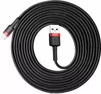 Кабель USB - Lightning 3м Baseus Cafule Cable - Черный/Красный (CALKLF-R91)