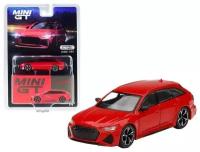 Модель коллекционная Mini GT 1:64 AUDI RS 6 AVANT Tango Red