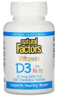 Таблетки Natural Factors Vitamin D3 for Kids