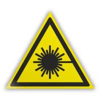 Знак на пленке W10 «Опасно! лазерное излучение» (самоклеящаяся наклейка, сторона 200 мм)