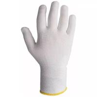 Перчатки легкие белые бесшовные из полиэфирный волокон Jeta Safety JS011p размер 9/L /5ПАР