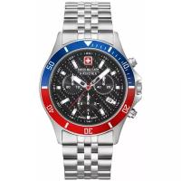 Наручные часы Swiss Military Hanowa Aqua, серебряный, красный