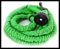 Растягивающийся садовый шланг с насадкой-распылителем Magic hose 60 метров (Зеленый)