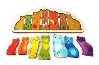 Деревянная игрушка Нескучные Игры Развивающая доска Разноцветные котята