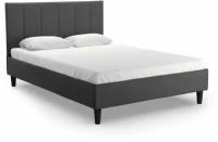 Кровать 140x200 двуспальная с кроватным основанием Salotti джейн 140 велюр Тако тёмно-серый