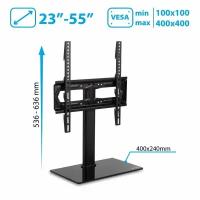 Универсальная подставка для телевизора KROMAX X-STAND-2 / до 55 дюймов / до 30 кг / vesa 400x400 / настольная стойка для тв / держатель для телевизора