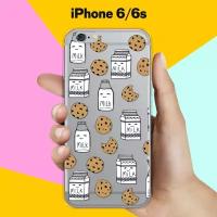 Силиконовый чехол на Apple iPhone 6/6s Печеньки и молоко / для Эпл Айфон 6/6с