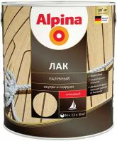 Лак яхтный (палубный) Alpina, алкидно-уретановый, глянцевый, 2,5 л