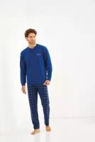 Пижама Il Granchio, брюки, размер 50, голубой