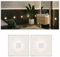 Светильник встраиваемый Paulmann LumiTiles В плитку для ванной и кухни 0.8Вт 20Лм 2700К IP44 LED 12В Белый Базов набор 2штуки 78401