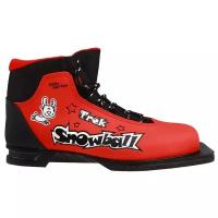 Ботинки лыжные TREK Snowball, NN75, искусственная кожа, искусственная кожа, цвет красный/чёрный, лого чёрный/белый, размер 30