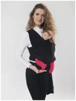 Слинг-шарф трикотажный GPC Kids чёрный - 0+ с рождения (для новорожденных), как эрго-рюкзак (не кенгуру)