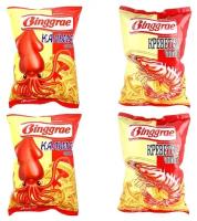 Натуральные чипсы Binggrae со вкусом Кальмара и Креветки, 4 упаковки по 50 грамм