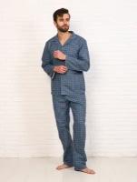Пижама Ивановский текстиль, размер 58, синий