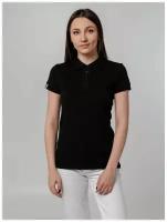 Поло женское рубашка футболка кофта женская с коротким рукавом Virma Premium Lady, черная, размер S