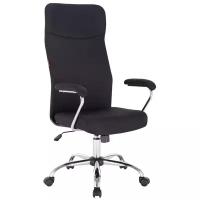 Кресло компьютерное Easy Chair для руководителя, черное, с подлокотниками, ткань, крестовина из металла