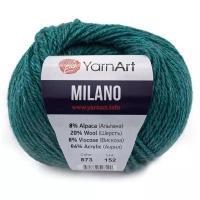 Пряжа для вязания YarnArt 'Milano' 50гр 130м (8% альпака, 20% шерсть, 8% вискоза, 64% акрил) (873 темная бирюза), 10 мотков